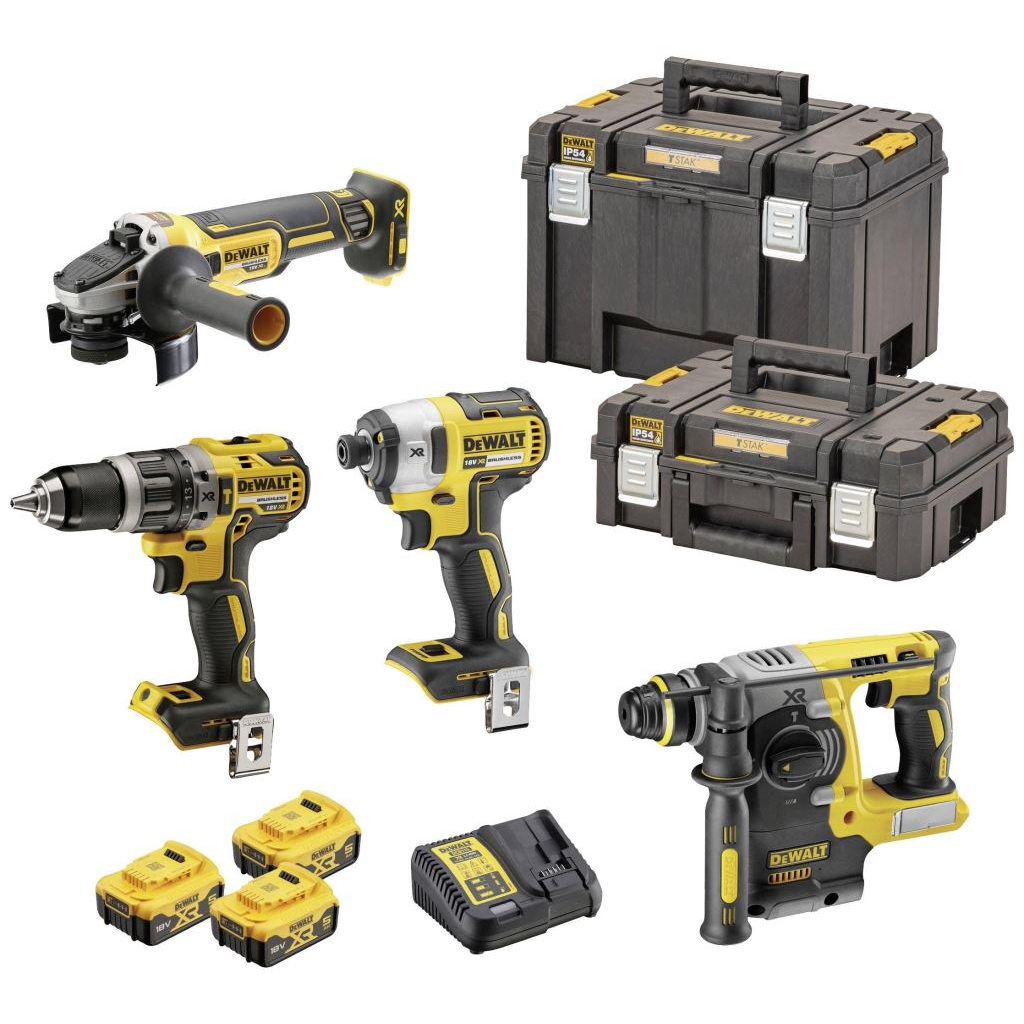 2️⃣ DeWalt DCK422P3T-QW Cordless Power Tool Combo Kit (DCD796 + DCF887 + DCH273 + DCG405) with 3 Batteries and Charger