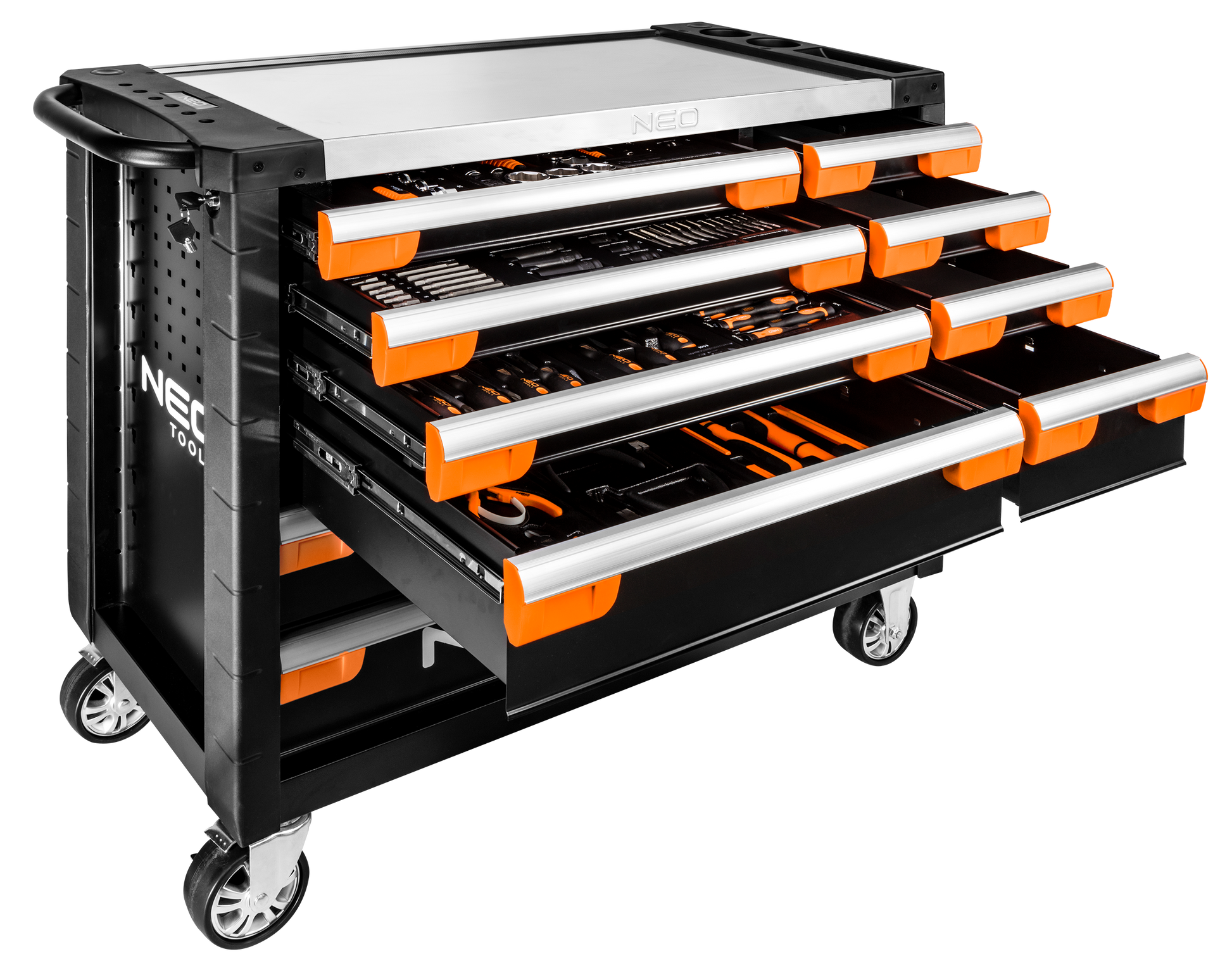 Műhelykocsi PRO, 12 fiókos, 229 szerszámmal, szerszámkocsi-0