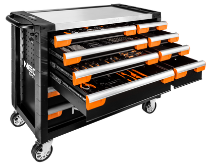 Műhelykocsi PRO, 12 fiókos, 229 szerszámmal, szerszámkocsi-0